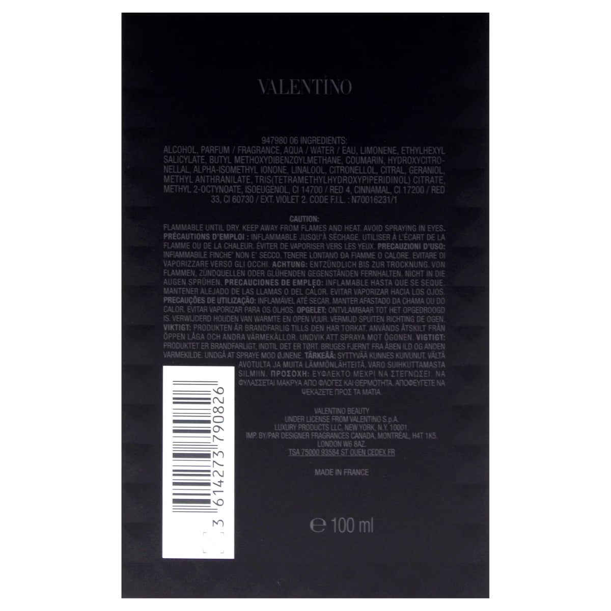 Valentino Uomo Born In Roma Intense EDP 3.4 oz / 100ml