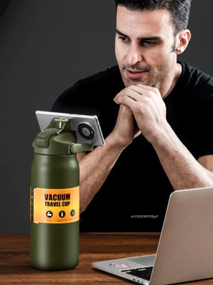 Insulated Stainless Steel Sports Water Bottle with Straw | Hot & Cold Flask