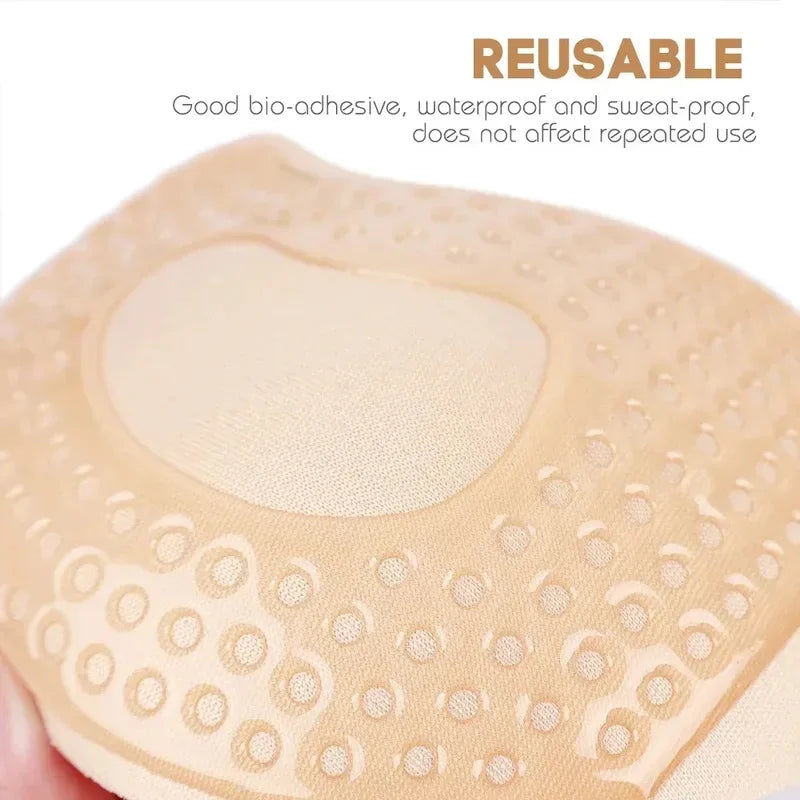 1/2pcsInvisible Women'S Push Up Bra, Backless And Strapless Bra, Front Placket Bra, Underwear, Silicone Self-Adhesive Breast Pad