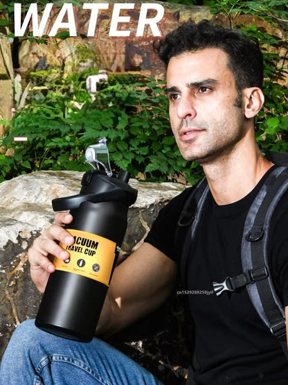 Insulated Stainless Steel Sports Water Bottle with Straw | Hot & Cold Flask