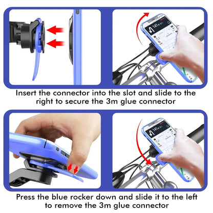1set Motorcycle, Bicycle Handle, Mobile Phone Holder, Detachable 360 ° Rotating Shock-absorbing Mobile Phone Holder