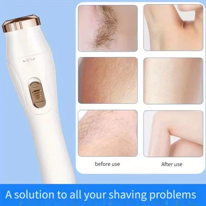 Women Electric Shaver Waterproof Painless Hair Trimmer for Bikini Body Legs Face Underarms Hair Removal Cordless