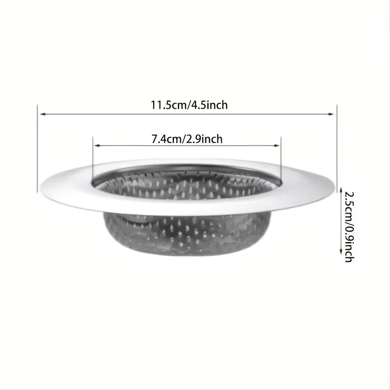 2-Pack Premium Stainless Steel Kitchen Sink Strainer - 4.5" Wide Rim Food Catcher & Drain Protector