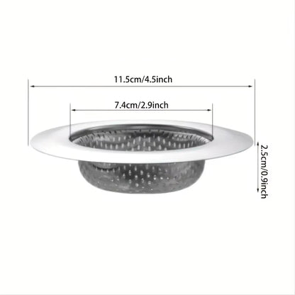 2-Pack Premium Stainless Steel Kitchen Sink Strainer - 4.5" Wide Rim Food Catcher & Drain Protector