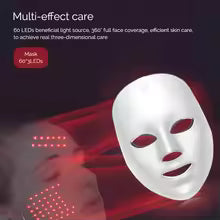 7 Colors LED Face Mask Light Therapy - Rechargeable Facial Skin Rejuvenation Device