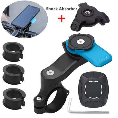 1set Motorcycle, Bicycle Handle, Mobile Phone Holder, Detachable 360 ° Rotating Shock-absorbing Mobile Phone Holder
