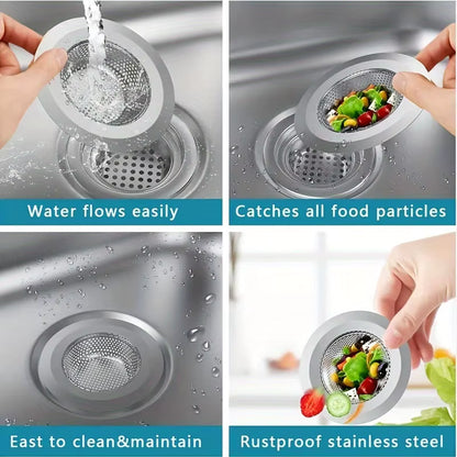 2-Pack Premium Stainless Steel Kitchen Sink Strainer - 4.5" Wide Rim Food Catcher & Drain Protector