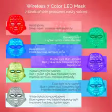 7 Colors LED Face Mask Light Therapy - Rechargeable Facial Skin Rejuvenation Device