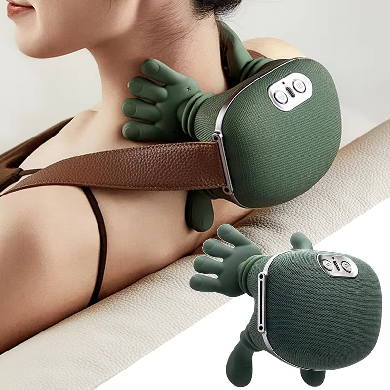 Electric Bionic Neck and Shoulder Massager - Deep Tissue Kneading Pillow with Heat