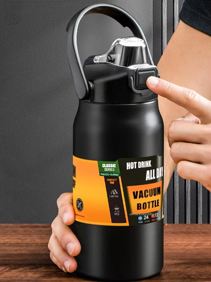 Insulated Stainless Steel Sports Water Bottle with Straw | Hot & Cold Flask