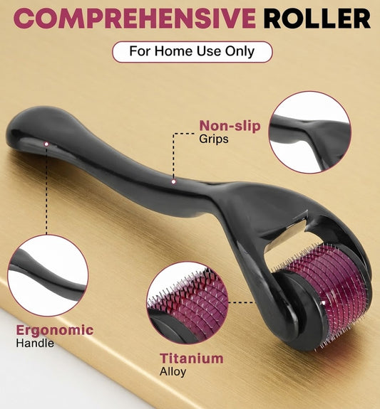 540 Titanium Microneedling Derma Roller for Face, Hair & Beard Growth