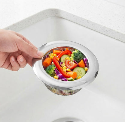 2-Pack Premium Stainless Steel Kitchen Sink Strainer - 4.5" Wide Rim Food Catcher & Drain Protector