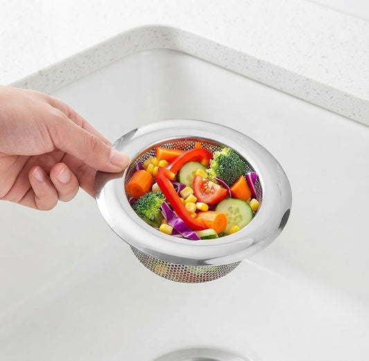 2-Pack Premium Stainless Steel Kitchen Sink Strainer - 4.5" Wide Rim Food Catcher & Drain Protector