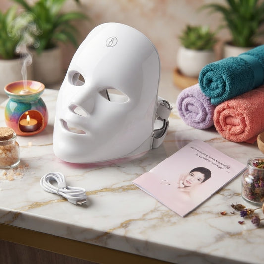 7 Colors LED Face Mask Light Therapy - Rechargeable Facial Skin Rejuvenation Device