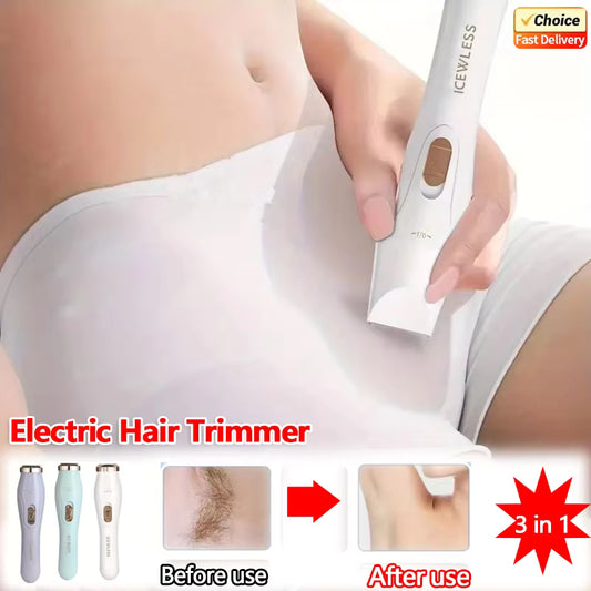 Women Electric Shaver Waterproof Painless Hair Trimmer for Bikini Body Legs Face Underarms Hair Removal Cordless